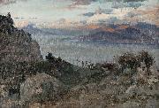 Albert Hertel Mediterrane Kustenlandschaft oil painting